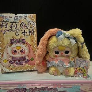 Baby Three Lily Town Rabbit v3 Cute Plush Toy with Pink and Blue Ears